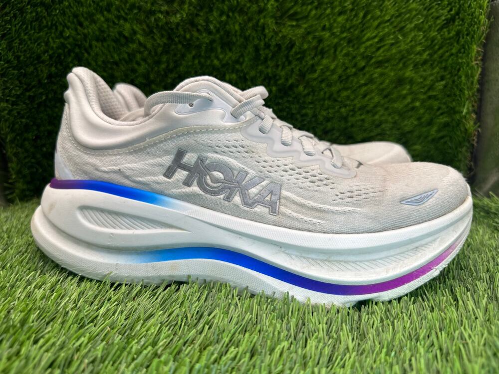 Hoka One One Bondi 9 1162012-CYWH Athletic Sneaker Women's 8.5B White Knit Gym